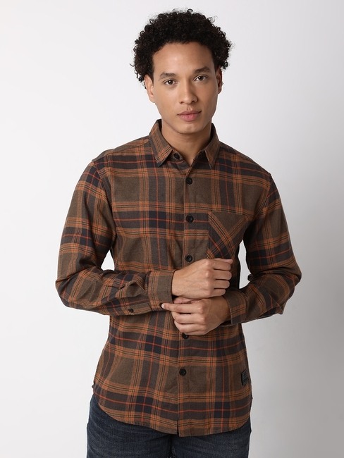 GAS | Regular Fit Full Sleeve Checkered Polycotton Shirts