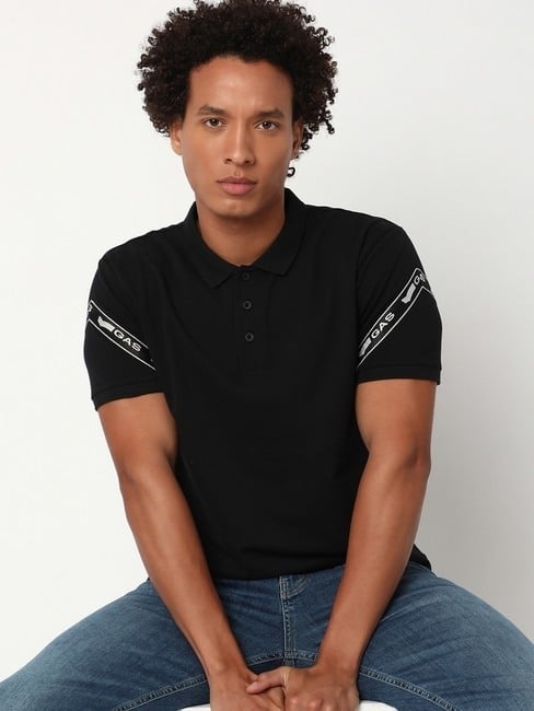 GAS | Regular Fit Short Sleeve Solid Cotton Lycra Polo T-Shirt