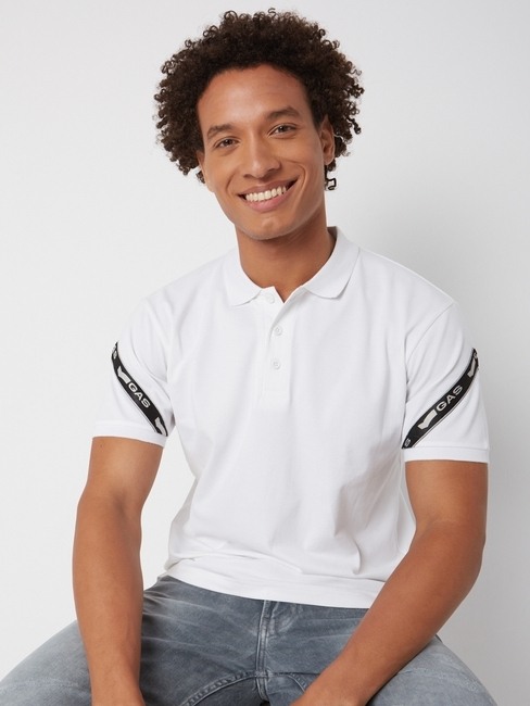 GAS | Regular Fit Short Sleeve Solid Cotton Lycra Polo T-Shirt