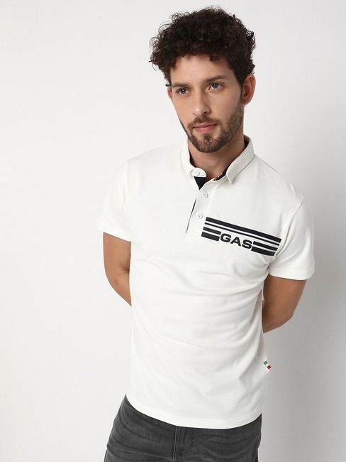 GAS | Slim Fit Short Sleeve Solid Cotton Lycra Polo T-Shirt