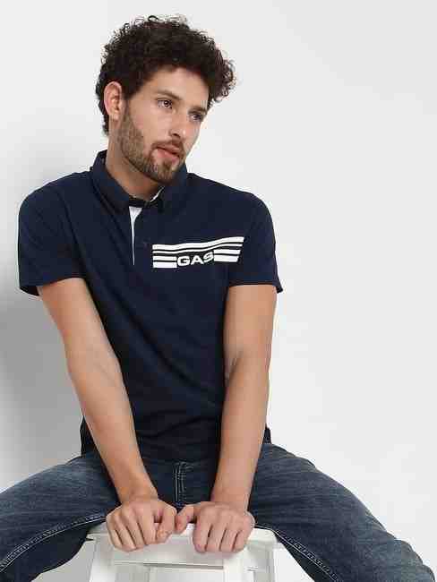 GAS | Slim Fit Short Sleeve Solid Cotton Lycra Polo T-Shirt