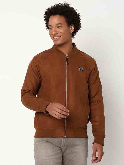 GAS | Regular Fit Full Sleeve Pointed Collar Solid Polyester Jacket