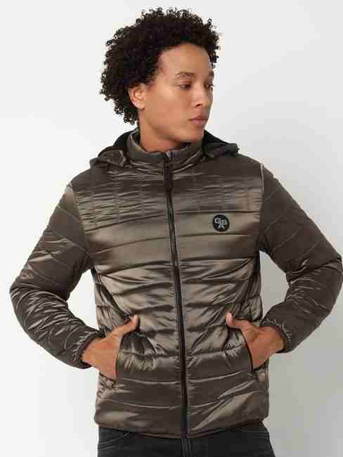 GAS | Regular Fit Full Sleeve Hooded Neck Solid Nylon Jacket