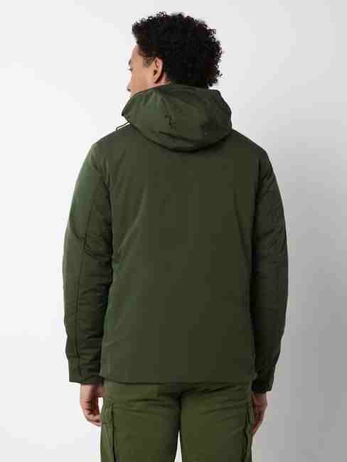 Regular Fit Full Sleeve Hooded Neck Solid Polyester Jacket