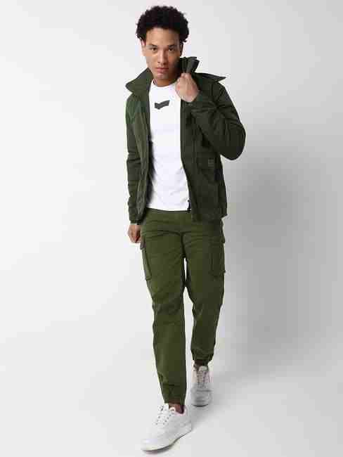 Regular Fit Full Sleeve Hooded Neck Solid Polyester Jacket