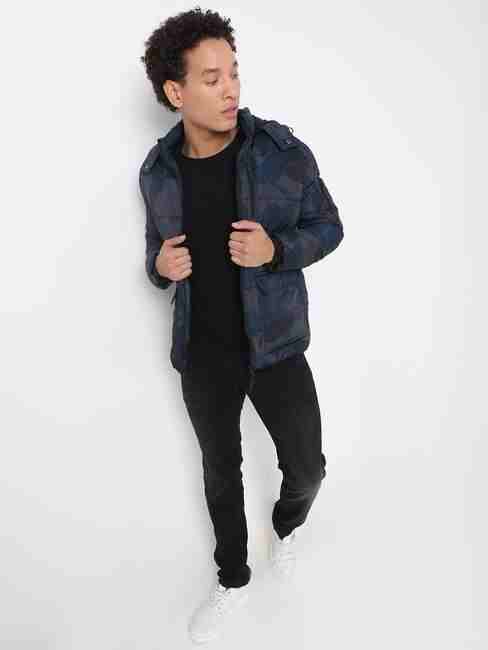 Regular Fit Full Sleeve Hooded Neck Camouflage Polyester Jacket