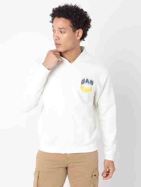 GAS | Regular Fit Full Sleeve High Rib Neck Solid Polycotton Sweatshirts