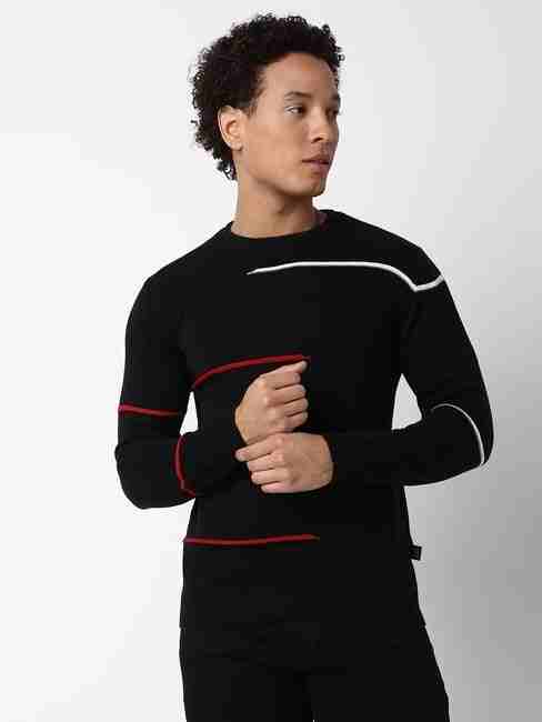 GAS | Regular Fit Full Sleeve Rib Neck Stripe Cotton Sweater