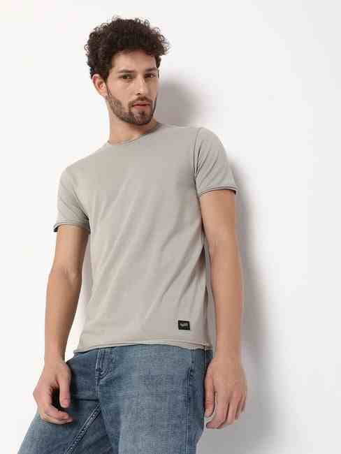 GAS | Slim Fit Short Sleeve Crew Neck Solid Cotton Lycra T-Shirt