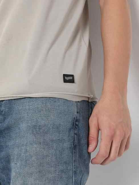 Slim Fit Short Sleeve Crew Neck Solid Cotton Lycra T-Shirt