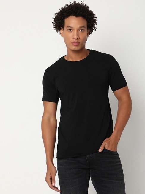 GAS | Slim Fit Short Sleeve Crew Neck Solid Cotton Lycra T-Shirt