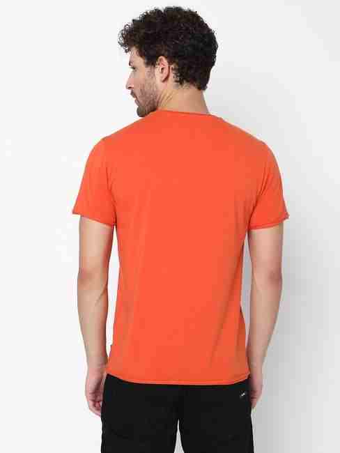 Slim Fit Short Sleeve Crew Neck Solid Cotton Lycra T-Shirt