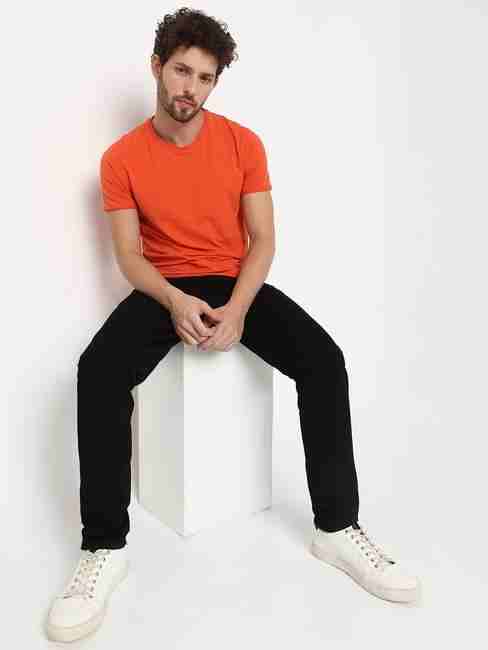 Slim Fit Short Sleeve Crew Neck Solid Cotton Lycra T-Shirt