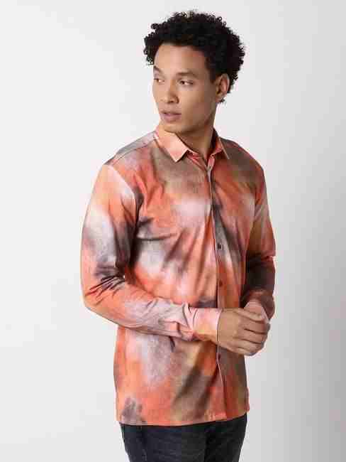 Regular Fit Full-Length Graphic Cotton Lycra Shirts