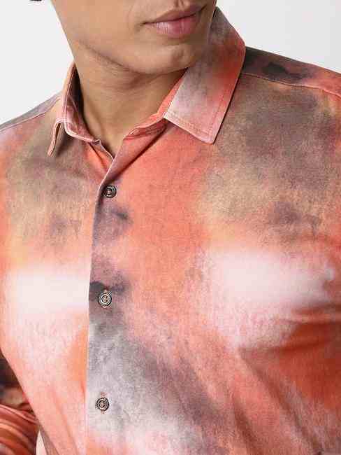 Regular Fit Full-Length Graphic Cotton Lycra Shirts