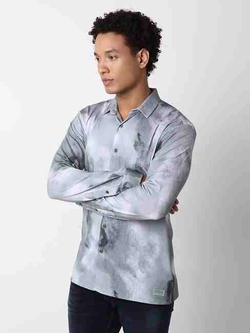 Regular Fit Full-Length Graphic Cotton Lycra Shirts