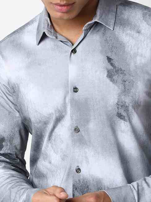 Regular Fit Full-Length Graphic Cotton Lycra Shirts