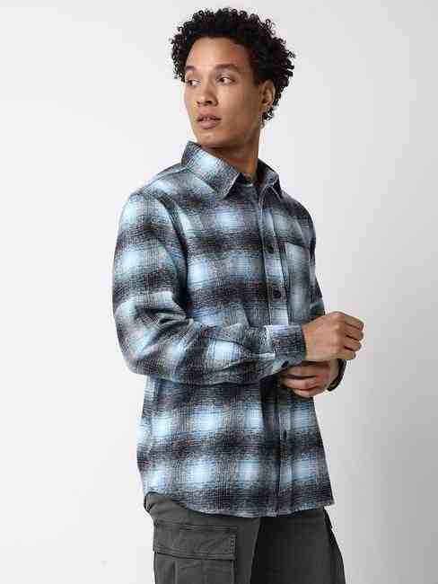 Shacket Full Sleeve Checkered Cotton Shirts