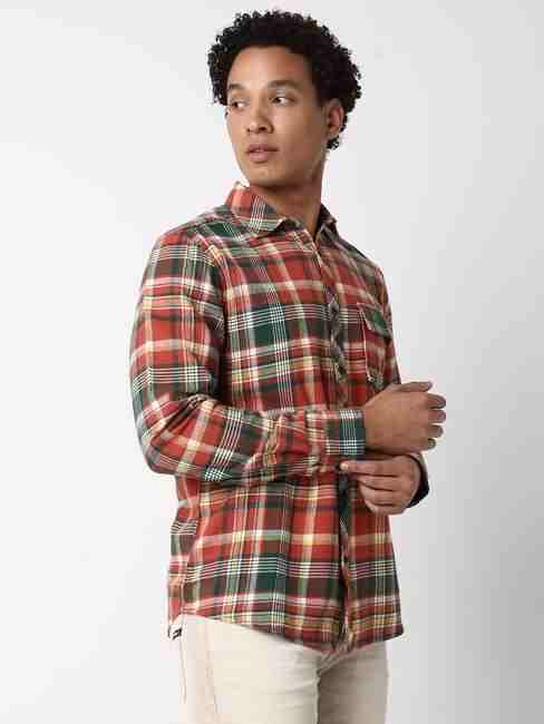 Regular Fit Full Sleeve Checkered Cotton Shirts