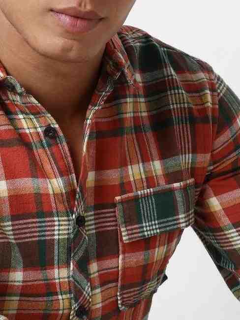 Regular Fit Full Sleeve Checkered Cotton Shirts