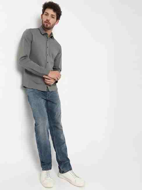Regular Fit Full Sleeve Solid Nylon Shirts