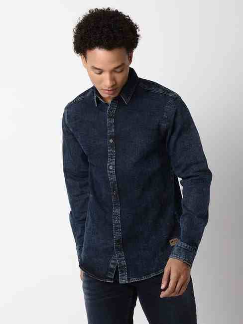 GAS | Regular Fit Full Sleeve Solid Cotton Lycra Shirts