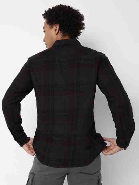 Regular Fit Full Sleeve Checkered Cotton Shirts