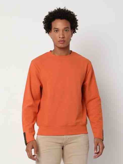 GAS | Regular Fit Full Sleeve Rib Neck Solid Knitted T-Shirt