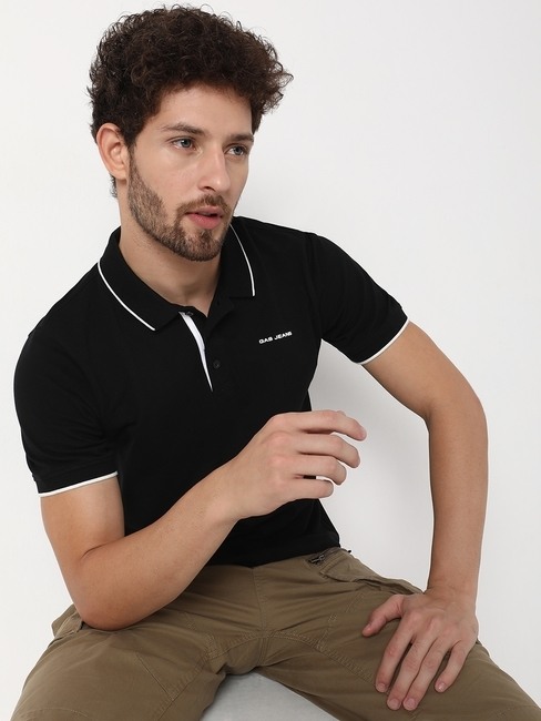GAS | Regular Fit Half Sleeve Solid Cotton Polo T-Shirt