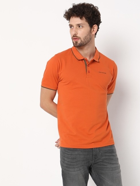 GAS | Regular Fit Half Sleeve Solid Cotton Polo T-Shirt
