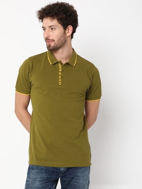 GAS | Regular Fit Half Sleeve Solid Cotton Polo T-Shirt