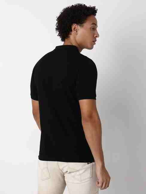 Regular Fit Half Sleeve Solid Cotton Polo T-Shirt