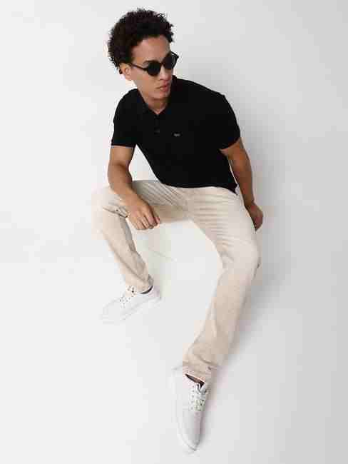 Regular Fit Half Sleeve Solid Cotton Polo T-Shirt