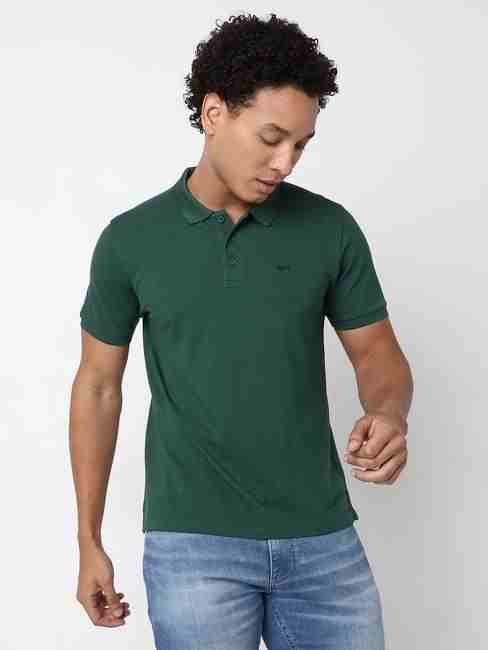 Regular Fit Half Sleeve Solid Cotton Polo T-Shirt