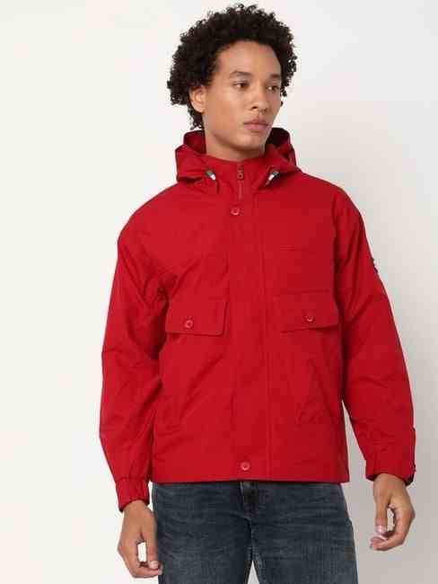 GAS | Regular Fit Full Sleeve Hooded Neck Colourblock Nylon Jacket