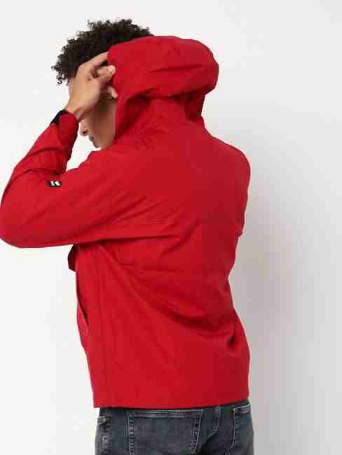 Regular Fit Full Sleeve Hooded Neck Colourblock Nylon Jacket