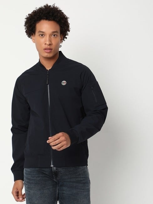 GAS | Regular Fit Full Sleeve Pointed Collar Colourblock Polyester Jacket