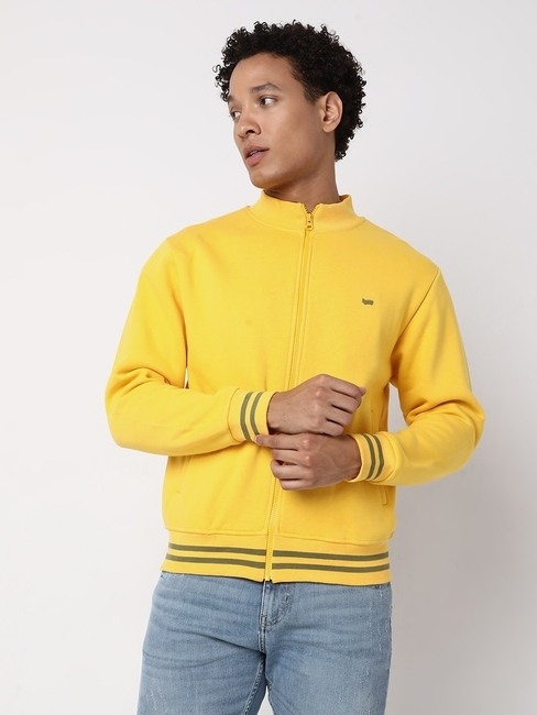 GAS | Regular Fit Full Sleeve High Rib Neck Brand Carrier Polycotton Sweatshirts