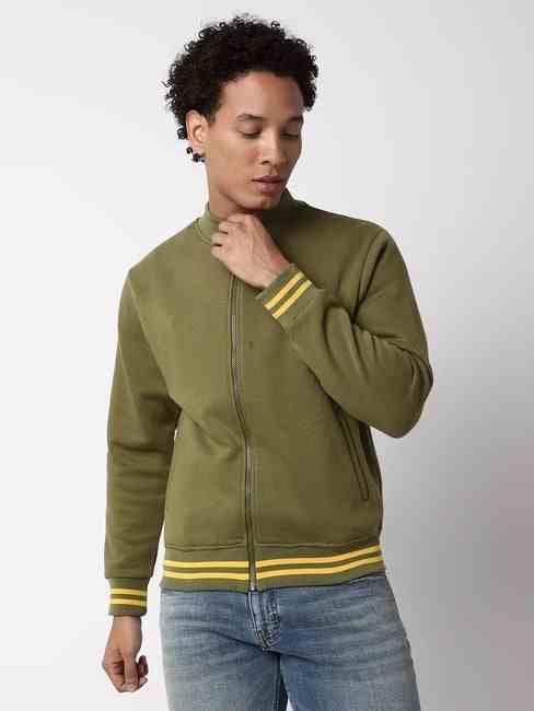 GAS | Regular Fit Full Sleeve High Rib Neck Brand Carrier Polycotton Sweatshirts