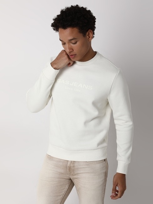 GAS | Regular Fit Full Sleeve Rib Neck Brand Carrier Polycotton Sweatshirts
