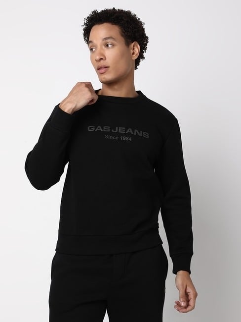 GAS | Regular Fit Full Sleeve Rib Neck Brand Carrier Polycotton Sweatshirts
