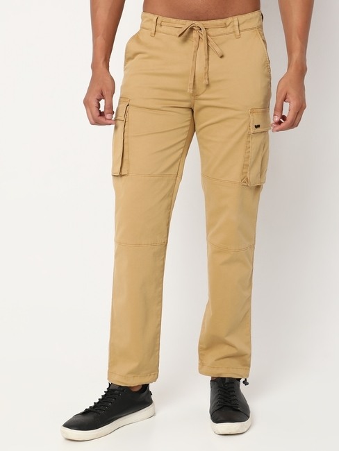 Combat In Curry Skinny Solid Trousers
