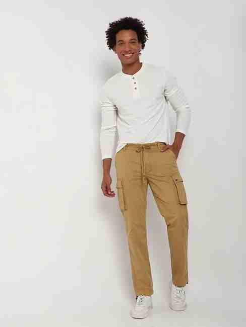 Combat In Curry Skinny Solid Trousers