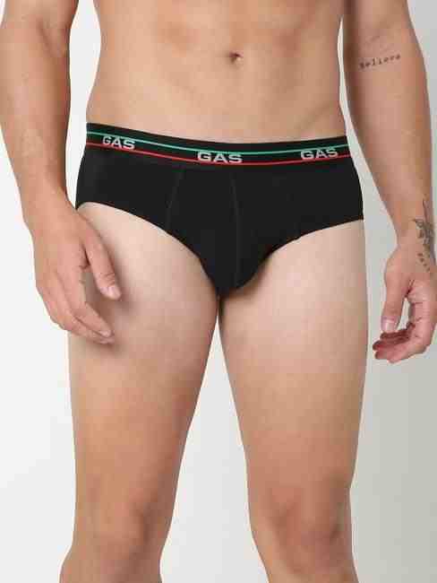 GAS | Men's Solid Classic Cotton Briefs - Black