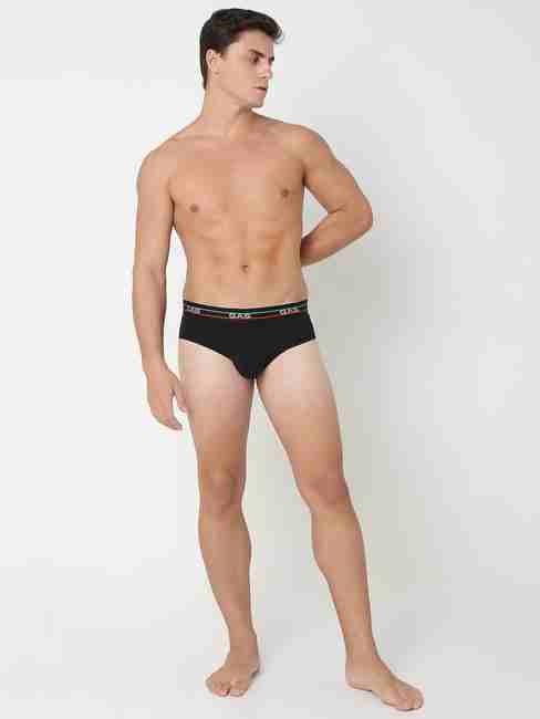Men's Solid Classic Cotton Briefs - Black