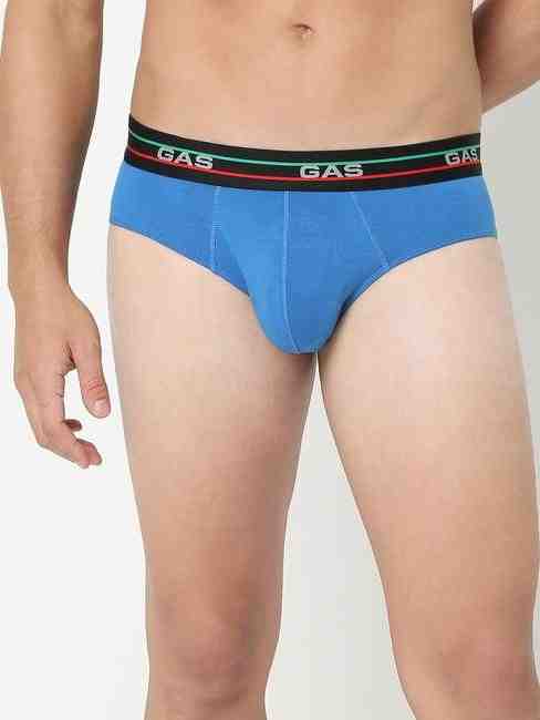 GAS | Men's Solid Classic Cotton Briefs - Blue