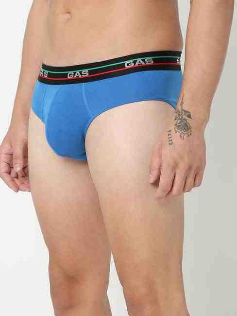 Men's Solid Classic Cotton Briefs - Blue