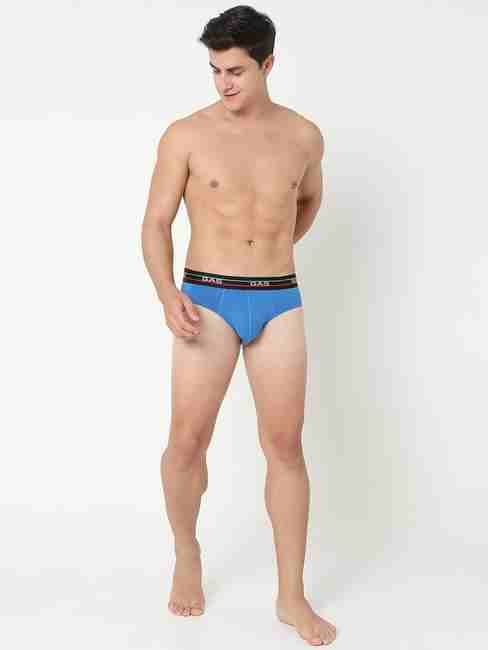 Men's Solid Classic Cotton Briefs - Blue