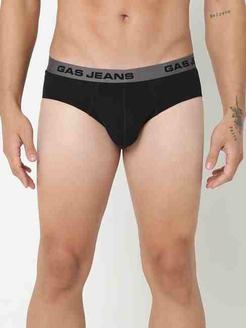 GAS | Men's Solid Classic Cotton Briefs - Black