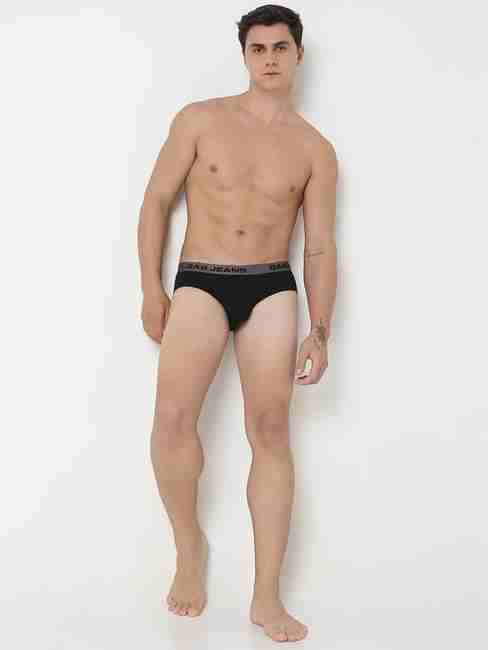 Men's Solid Classic Cotton Briefs - Black